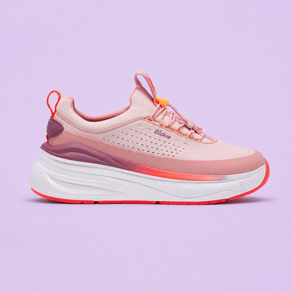 Clove Unisex Forte 2 Light Pink Fiery Coral Nursing Sneakers Size W 9.5 M 8